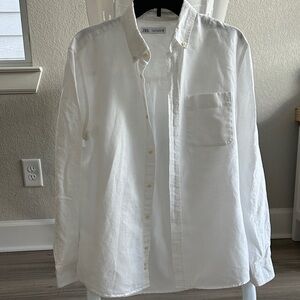 Zara Classic White Button-Down Shirt